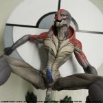 1:1 3d_(artwork) alien anal anal_penetration animal_genitalia bioware bodily_fluids cum cum_on_penis cum_on_self digital_media_(artwork) duo electronic_arts first_person_view from_front_position genital_fluids genital_slit genitals hi_res krogan lying male male/male mass_effect on_back open_mouth penetration penile penile_penetration penis scoota standing text turian url xerathis