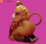 3d_(artwork) 5_toes anthro balls barely_visible_balls barely_visible_genitalia big_butt blonde_hair brown_body brown_clothing brown_fingerless_gloves brown_footwear brown_fur brown_gloves brown_handwear brown_headwear brown_tail_tip butt camseven claws clothing digital_media_(artwork) dipstick_tail domestic_cat epic_games feet felid feline felis fingerless_gloves footwear fortnite fur genitals gloves hair hand_on_knee hand_on_leg hand_on_own_knee hand_on_own_leg handwear headgear headwear hi_res kneeling male mammal markings meowtooth multicolored_body multicolored_fur muscular muscular_anthro muscular_male orange_body orange_fur pantherine patreon patreon_logo pecs pink_background seiza simple_background sitting solo striped_body striped_fur striped_markings striped_tail stripes tail tail_markings tiger toe_claws toeless_footwear toes white_body white_fur