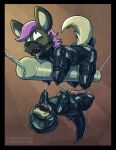 anthro arms_tied balls bdsm bitchsuit bodily_fluids bondage bondage_gear bound chain chained_to_balls chastity_cage chastity_device chicken-wing_tied chip_(summerlong) clothing crocodile crocodilian digital_drawing_(artwork) digital_media_(artwork) drooling duo eye_roll forced frogtied fur gag generation_5_pokemon genitals hair hi_res hyena krokorok latex latex_clothing latex_skinsuit legs_tied male male/male mammal mettle_winslowe mount nintendo open_mouth pain penis piercing pokemon pokemon_(species) reptile restraints ring_gag rubber_clothing saliva scalie sensory_deprivation sensory_deprivation_hood simple_background skinsuit slave story story_in_description stress_position string stripedcrocodile submissive suspension suspension_bondage tail tight_clothing tongue tongue_out tongue_piercing torture