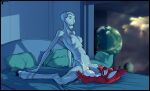 alien bed bodily_fluids breasts chance_(experiment) cowgirl_position cum cum_expulsion cum_in_vagina cum_inside cum_on_belly cum_on_body cum_on_breasts cum_on_chest cum_on_crotch cum_on_face cum_overflow disney duo experiment_(lilo_and_stitch) fan_character female from_front_position furniture genital_fluids grand_councilwoman hi_res larger_female lilo_and_stitch looking_pleasured male male/female mature_female nipples on_bottom on_top penetration petresko pillow sex size_difference smaller_male space vaginal vaginal_penetration