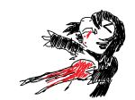 &gt;_&lt; 2025 anthro blood blood_from_mouth blood_in_mouth bodily_fluids cetacean chimera claws dodgeball eyes_closed fangs finger_claws fluffy fluffy_chest hybrid male mammal marine medium_hair moonstone_(teochronico) reptile scalie simple_background sketch snake solo teeth teochronico wounded
