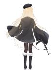  1girl absurdres assault_rifle black_thighhighs blonde_hair boots coat commission commissioner_upload facing_away from_behind full_body girls&#039;_frontline gun hat highres holding holding_weapon kandly knee_boots long_hair military_coat military_hat military_uniform non-web_source rifle simple_background solo stg44 stg44_(girls&#039;_frontline) stg44_(mod3)_(girls&#039;_frontline) thighhighs transparent_background vgen_commission weapon 