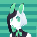  1:1 ame-kumo anthro clothing female gasp lagomorph leporid lineless looking_at_viewer mammal rabbit solo solo_focus 
