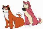 2d_animation akita akita_inu animated azuki_(coriponer) big_butt black_nose blinking blue_eyes butt canid canine canis cellphone clothing digital_media_(artwork) domestic_dog duo duo_focus electronics eyes_closed feral feral_focus fluffy fluffy_tail frame_by_frame fur group happy headgear headphones headwear holding_object holding_phone huge_butt husky hyper hyper_butt looking_at_another looking_at_butt mammal mochasplash nordic_sled_dog orange_body orange_fur paws phone pink_body pink_fur pink_nose presenting recording red_body red_fur shaking_butt simple_background smartphone smile spitz swaying tail tan_body tan_fur tuft white_background white_body white_fur