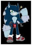  anthro blue_body blue_fur border bulge clothing eulipotyphlan flexing footwear fur genitals hi_res looking_at_viewer male mammal mr._paffy muscular one_eye_closed penis shoes solo sonic_the_hedgehog sonic_the_hedgehog_(series) sonic_the_werehog sonic_unleashed thong underwear were wereeulipotyphlan werehog white_border wink 