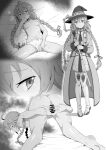  1girl ahoge anus ass bar_censor bed_sheet boots bow bow_panties braid braided_twintails breasts censored clothes_on_and_off commentary_request completely_nude greyscale hat holding holding_staff light_smile low_twintails lying mage_staff monochrome multiple_views mushoku_tensei nipples nude on_back panties po_(podi_mahattaya) pussy roxy_migurdia smile spread_pussy spreading_own_pussy staff standing sweat tears thigh_boots top-down_bottom-up topless_female twin_braids twintails underwear underwear_only witch_hat 