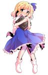  1girl alice_margatroid alice_margatroid_(pc-98) alphes_(style) bare_arms blonde_hair blue_hairband blue_ribbon blue_skirt blush bobby_socks book commentary_request dairi frilled_skirt frills full_body grimoire_of_alice hair_between_eyes hairband holding holding_book large_variant_set open_book parody parted_bangs puffy_short_sleeves puffy_sleeves ribbon shirt short_hair short_sleeves skirt socks solo style_parody tachi-e touhou touhou_(pc-98) transparent_background variant_set white_shirt white_socks 