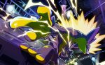  artist_request cable check_artist electricity nakaba open_mouth pokemon pokemon_(creature) pokemon_focus pokemon_tcg second-party_source solo spikes stage_lights tongue tongue_out toxtricity toxtricity_(amped) 