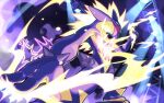  artist_request check_artist electricity fang kinshi neon_lights open_mouth pokemon pokemon_(creature) pokemon_focus pokemon_tcg second-party_source skin_fang solo spikes stage_lights standing tongue tongue_out toxtricity toxtricity_(amped) 