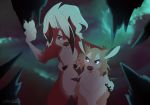  2017 5_fingers anthro black_claws black_nose black_pawpads blue_eyes brown_body brown_fur claws cloud confusion feral fingers fur hair hi_res loafbud lycanroc male midday_lycanroc midnight_lycanroc night nintendo pawpads pok&eacute;mon pok&eacute;mon_(species) red_body red_eyes red_fur signature spikes teeth tuft video_games white_body white_fur white_hair white_inner_ear yellow_sclera 