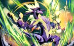  cloverk electricity fang open_mouth pokemon pokemon_(creature) pokemon_focus pokemon_tcg second-party_source skin_fang solo spikes stage_lights tongue tongue_out toxtricity toxtricity_(amped) 