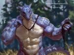 abs after_transformation anthro biceps big_muscles blurred_background claws clothing day detailed_background dragon forest grass holding_clothing holding_object horn huge_muscles kaydon looking_at_viewer male muscular muscular_anthro muscular_male mythological_creature mythological_scalie mythology navel nude obliques open_mouth pecs plant scales scalie shadow shirt sky solo standing tail taran_fiddler teeth tongue topwear torn_clothing torn_shirt torn_topwear tree vein wardrobe_malfunction wingless_dragon