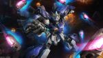  absurdres battle cable company_name copyright_notice energy energy_cannon explosion firing glowing gundam gundam:_twilight_axis gundam_battle_operation_2 gundam_tristan highres incom_(gundam) lens_flare machinery mecha mecha_focus mobile_suit nebula no_humans official_art painting_(medium) realistic robot scan science_fiction solo space star_(sky) sunrise_(company) tenjin_hidetaka thrusters traditional_media v-fin zero_gravity 