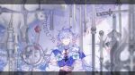  1boy anniversary aro_16666 blue_eyes book fate/grand_order fate_(series) hair_between_eyes highres holding holding_book hood hooded_robe katana long_hair long_sleeves male_focus merlin_(fate) robe shield solo sword upper_body weapon white_hair white_robe 