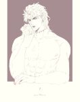  1boy bishounen blonde_hair dio_brando earrings flower jewelry jojo_no_kimyou_na_bouken long_hair marimocham monochrome rose sketch stardust_crusaders vampire 