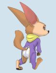  2020 absurd_res anthro big_ears canid canine clothing diaper disney fennec finnick fox fur furgonomics hi_res kuuneho male mammal pajamas pawpads solo standing tan_body tan_fur walking zootopia 