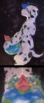 absurd_res animal_genitalia animal_penis anthro balls black_hair black_spots blue_highlights bodily_fluids canid canine canine_genitalia canine_penis canis cosmic_background cum dalmatian dante_(gertgrg) destruction domestic_dog ejaculation eyes_closed fur genital_fluids genitals hair hand_on_planet hi_res highlights_(coloring) improvised_sex_toy macro male mammal markings penis planet planet_destruction planet_penetrated side_view solo space space_background spots spotted_body spotted_fur terra_macro ti-suger white_body