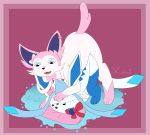  anal anal_penetration arms_tied bdsm blue_eyes bondage bound eeveelution from_behind_position glaceon hi_res looking_pleasured male male/male markings mounting nintendo open_mouth paw_on_head penetration pillow pok&eacute;mon pok&eacute;mon_(species) ribbons sex sylveon temiest video_games 
