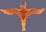  2020 anthro avian bird breasts digital_media_(artwork) feathered_wings feathers female foxmode fur hi_res non-mammal_breasts nude orange_body orange_fur solo wings 