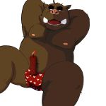  1:1 2008 anthro belly blush bulge candle clothing maguro male mammal moobs nipples overweight overweight_male simple_background solo suid suina sus_(pig) underwear white_background wild_boar 