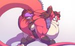  abdominal_bulge anal anal_vore anthro anus balls butt canid canine crocodilian dragon duo fox genitals girly herm hi_res hybrid intersex intersex/male kalnareff kalnareff_(character) male mammal penis reptile scalie spread_butt spreading tongue tongue_out vore 