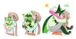 2025 ambiguous_gender anthro black_eyes blush bodily_fluids bolteu136173 duo ear_piercing ear_ring eyelashes eyes_closed fangs felid feline female feral floragato fur generation_9_pokemon green_body green_fur green_hair hair heart_symbol holding_another hug human mammal markings meowscarada mole_(marking) nintendo open_mouth pawpads paws piercing pokemon pokemon_(species) progression ring_piercing simple_background sprigatito sweat sweatdrop tail tan_hair teeth