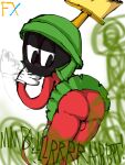 balls_outline bulge clothed clothing detailed_bulge deviantart digital_media_(artwork) fart fart_cloud fart_fetish frappeex genital_outline gloves handwear headgear headwear humanoid looney_tunes male marvin_the_martian monotone_background narrowed_eyes simple_background simple_coloring smelly solo stink_fumes tagme thick_thighs warner_brothers