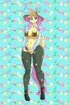  anthro arthropod big_breasts blush breasts butterfly clothed clothing convenient_censorship equid equine feral flower fluttershy_(mlp) friendship_is_magic hat headgear headwear insect lepidopteran mammal my_little_pony open_shirt pegasus pia-sama plant shirt topwear vines wide_hips wings 