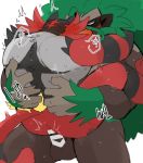  anal balls blush censored erection genitals hyaku_(artist) incineroar male male/male mammal nintendo penis pok&eacute;mon pok&eacute;mon_(species) primate rillaboom sex video_games 