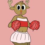  1:1 absurd_res anthro antlers cartoon_network cervid cheerleader clothed clothing costume female fur hi_res horn looking_at_viewer mammal penny_fitzgerald simple_background solo the_amazing_world_of_gumball 