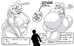  abdominal_bulge anthro balls bodily_fluids duo english_text genitals goodra greeting hi_res kalnareff kalnareff_(character) male male/male nintendo nipples oral_vore penis pok&eacute;mon pok&eacute;mon_(species) size_difference speech_bubble sweat text video_games vore 