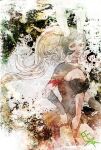  1girl animal_ears black_choker black_helmet breasts choker cleavage commentary_request dark-skinned_female dark_skin ears_through_headwear final_fantasy final_fantasy_xii fran_(ff12) helmet long_hair medium_breasts navel rabbit_ears ruka_(blueplus84) solo viera white_hair yellow_eyes 