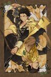  1boy brown_hair claude_von_riegan claude_von_riegan_(timeskip) commentary_request dark-skinned_male dark_skin fire_emblem fire_emblem:_three_houses garreg_mach_monastery_uniform gold_cape green_eyes highres long_sleeves male_focus short_hair side_cape uniuni_nakami 