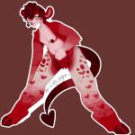 anthro bovid caprine cloudy_hyena eyewear female glasses goat hair hand_on_crotch hi_res hybrid long_hair mammal nipples nude nude_female pubes sheep slightly_chubby slightly_chubby_anthro solo spread_legs spreading standing wearing_glasses