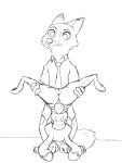  2020 3:4 anthro anthro_on_anthro anus black_and_white butt canid canine cheek_tuft clothed clothed_sex clothing disney duo facial_tuft fellatio female fox fur genitals judy_hopps lagomorph leporid male male/female mammal monochrome necktie nick_wilde oral penile pussy rabbit red_fox sex shirt tggeko topwear tuft upside_down zootopia 
