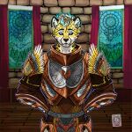 anthro armor cheetah elf felid feline hi_res khajiit male male/male mammal microsoft selreini_(character) solo the_elder_scrolls the_elder_scrolls_online