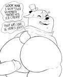  anthro badger big_butt bodily_fluids butt cartoon_network clothing duo english_text erection filthyopossum genitals gerald_(mao_mao) hat headgear headwear hi_res imminent_sex looking_back male male/male mammal mao_mao:_heroes_of_pure_heart mustelid musteline nervous overweight overweight_male penis presenting presenting_hindquarters stubble sweat text top_hat whiskers 