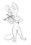  2020 anthro arctic_fox bowed_string_instrument breasts canid canine cheek_tuft disney eyes_closed facial_tuft female fox fur genitals holding_musical_instrument holding_object mammal musical_instrument navel nipples nude playing_music playing_violin pussy simple_background skye_(zootopia) smile solo standing string_instrument tggeko tuft violin white_background zootopia 