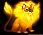  black_background blonde_hair blue_eyes brown_body brown_fur cryptid-creations felid feral fur glowing glowing_body glowing_hair hair lion male mammal orange_body orange_fur pantherine simple_background solo text url yellow_body yellow_fur 