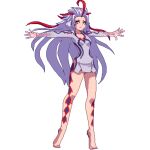  1girl ai_the_somnium_files aiba_(ai_the_somnium_files) alpha_transparency barefoot breasts commission dress long_hair lowres medium_breasts multicolored_hair outstretched_arms pixel_art potemki11 purple_hair red_eyes red_hair second-party_source short_dress solo streaked_hair tiptoes transparent_background very_long_hair 