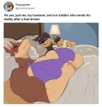 ah_yes._me._my_girlfriend. annoyed anthro bed bedroom big_breasts blue_eyes breasts brown_body brown_eyes brown_fur canid canine canis daniel_porter daniel_porter_jr. dobermann domestic_dog father_(lore) father_and_child_(lore) father_and_son_(lore) female fish fur furniture good_parenting group hi_res huge_breasts husband_and_wife lamp male male/female mammal marine married_couple meme mother_(lore) mother_and_child_(lore) mother_and_son_(lore) muscular_arms nightgown parent_(lore) parent_and_child_(lore) parent_and_son_(lore) pinscher plushie roly shark sleeping son_(lore) tracy_porter trio