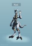 absurd_res anthro armor blue_background blue_eyes digital_drawing_(artwork) digital_media_(artwork) fingers grey_body hi_res hofi-peak horn lizard looking_at_viewer machine male nude reptile robot scalie segmented_body segmented_tail simple_background solo speech_bubble synth_(vader-san) tail text visor white_body