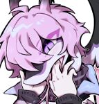 anthro bodily_fluids duo female finger_in_mouth fingering hair lagomorph leporid mammal oral oral_fingering pink_hair pink_tongue purple_eyes rabbit reptile saliva scalie simple_background snake tongue weibo weibo_logo white_background zhang_gun