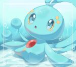  :o antennae artist_name blue_eyes blue_skin bubble colored_sclera colored_skin commentary_request eyelashes highres iwasi_29 looking_up manaphy no_humans pokemon pokemon_(creature) twitter_username underwater yellow_sclera 