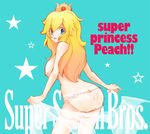  blonde_hair blue_eyes breasts crown hat huge_breasts inumimi_moeta long_hair mario_(series) panties princess_peach sideboob super_mario_bros. super_smash_bros. topless underwear 