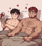  2boys afterglow bara beard brown_hair cigarette couple damian_(revereets) dark-skinned_male dark_skin english_text facial_hair full_beard heart holding holding_cigarette i_love_when_people_draw_ships_like_this_actually_(meme) interracial james_(revereets) large_pectorals looking_ahead looking_at_another looking_to_the_side loving_aura male_focus meme multiple_boys muscular muscular_male navel nipples on_bed original pectorals red_hair revereets short_hair skinny smoking stomach thick_eyebrows three_quarter_view topless_male under_covers yaoi 