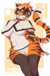  2020 absurd_res anthro arknights blush breasts clothing eyewear felid female glasses harnny hi_res legwear looking_at_viewer mammal pantherine solo tiger underwear waaifu 