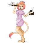  beverage breasts coffee creek diner felid female free hi_res lion mammal pantherine picarto waiter 