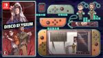  1girl 2boys black_hair blazer bomber_jacket brown_hair chinese_text disco_elysium dolores_dei english_text flower green_jacket hair_flower hair_ornament harry_du_bois jacket kim_kitsuragi male_focus multiple_boys necktie nintendo_switch orange_jacket red_necktie shirt short_hair translation_request wenny02 white_shirt 