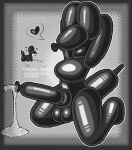 animate_inanimate anthro balloon balls big_penis bodily_fluids breasts dragonlady_(artist) featureless_breasts featureless_face featureless_limbs female genital_fluids genitals glistening glistening_body glistening_genitalia glistening_penis gynomorph hi_res huge_penis inflatable intersex latex living_inflatable penis precum solo